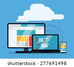 web design over blue background ... | Shutterstock .eps vector #277691498