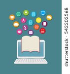 elearning online education icon ... | Shutterstock .eps vector #542202568