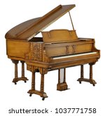 Brown Piano With Clipping Path.
