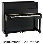 Black Upright Piano With...