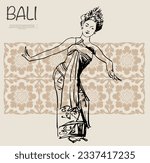 bali of sketch pattern dancer...