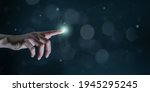 finger touch on virtual space... | Shutterstock . vector #1945295245