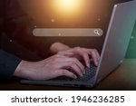 man's hands typing on keyboard... | Shutterstock . vector #1946236285