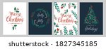 set christmas cards with... | Shutterstock .eps vector #1827345185