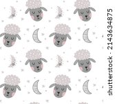 seamless pattern with sheeps.... | Shutterstock .eps vector #2143634875