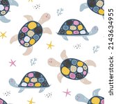 seamless pattern with cute... | Shutterstock .eps vector #2143634955