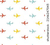 seamless pattern with airplane. ... | Shutterstock .eps vector #2146247045