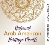 national arab american heritage ... | Shutterstock .eps vector #2142055135