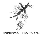 insect drawn using the "stamp"... | Shutterstock . vector #1827272528