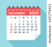 december 2020 calendar leaf  ... | Shutterstock .eps vector #1451776412