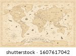 world map vintage old style  ... | Shutterstock .eps vector #1607617042