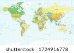 world map vintage political  ... | Shutterstock .eps vector #1724916778