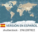 world map color. spanish... | Shutterstock .eps vector #1961287822