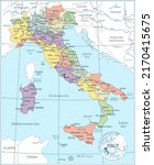 map of italy   highly detailed... | Shutterstock .eps vector #2170415675