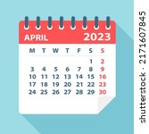 april 2023 calendar leaf  ... | Shutterstock .eps vector #2171607845