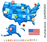map of usa | Shutterstock .eps vector #264909305