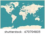 world map in vintage style.... | Shutterstock .eps vector #670704835