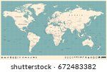 world map vector vintage. high... | Shutterstock .eps vector #672483382