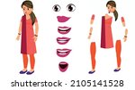 indian cartoon woman character  ... | Shutterstock .eps vector #2105141528