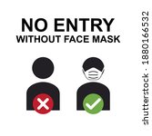 no entry without face mask or... | Shutterstock .eps vector #1880166532