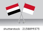 crossed flags of yemen and... | Shutterstock .eps vector #2158899375