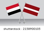 crossed flags of yemen and... | Shutterstock .eps vector #2158900105