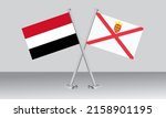 crossed flags of yemen and... | Shutterstock .eps vector #2158901195