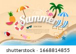 spring summer poster  banner ... | Shutterstock .eps vector #1668814855