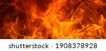 Small photo of Fire flame texture. Blaze flames background for banner. Burning concept