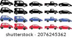 blue  red  black car... | Shutterstock .eps vector #2076245362