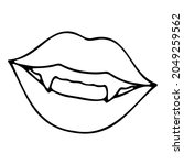 doodle vampire lips  halloween... | Shutterstock .eps vector #2049259562