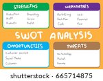 swot analysis table template... | Shutterstock .eps vector #665714875
