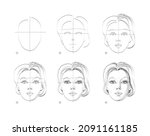 page shows how to learn to draw ... | Shutterstock .eps vector #2091161185