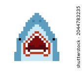 shark pixel art. 8 bit...
