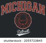 vintage varsity college detroit ... | Shutterstock .eps vector #2055723845