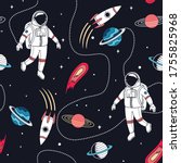 hand drawn space elements... | Shutterstock .eps vector #1755825968