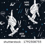 astronaut skateboarding in... | Shutterstock .eps vector #1792508755