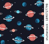 hand drawn space elements... | Shutterstock .eps vector #1890727798