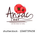 illustration of anzac day... | Shutterstock .eps vector #1068739658