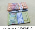 Small photo of Selective Focus New issuance of Indonesian Rupiah Banknotes in 2022. Rupiah banknotes with a nominal value of one thousand, two thousand and five thousand. Semarang-Indonesia, August 2022