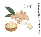 seasoning ginger spice for... | Shutterstock .eps vector #2108737775