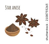 seasoning star anise spice for... | Shutterstock .eps vector #2108755265