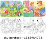 two fairy tales with cute... | Shutterstock . vector #1868964775