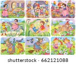set of fairy tale illustrations.... | Shutterstock . vector #662121088