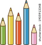 five color colored pencil set ... | Shutterstock .eps vector #1905913348