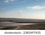 Small photo of Rows of solar photoelectric panels in a solar power plant, Negev desert, Israel.
