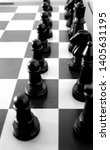 Small photo of black pieces of chess war game