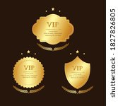 a luxurious set of golden labels | Shutterstock .eps vector #1827826805