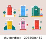 abstract vintage doors.... | Shutterstock .eps vector #2093006452