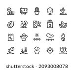 plants line icons. outline... | Shutterstock .eps vector #2093008078